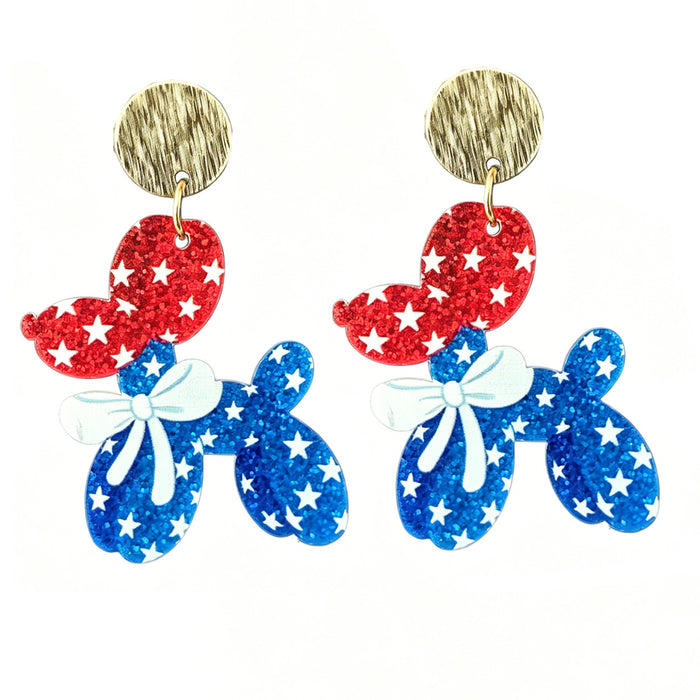 Wholesale 2pcs Independence Celebration Earrings with Bow and Heart