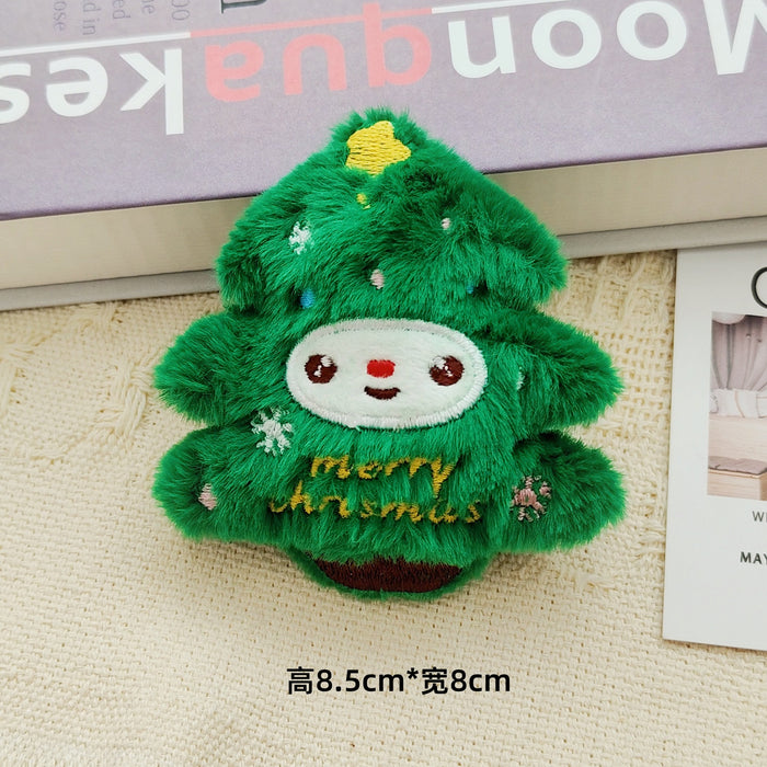 Wholesale Christmas Plush Brooch Cute Bag Charm Keychain Pendant for Party Gift Boutique MOQ≥3