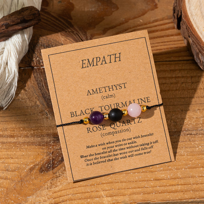 Wholesale Good Luck Bracelet Natural Stone Adjustable Braided Bracelet