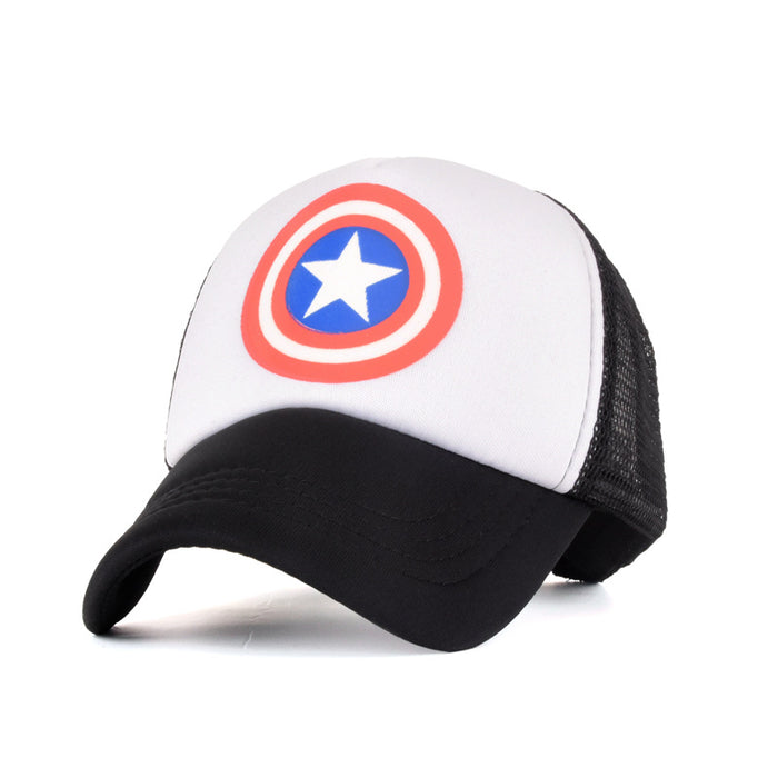 Wholesale 2-8 years old children's net cap summer cartoon print baseball cap outdoor sports breathable cap with net