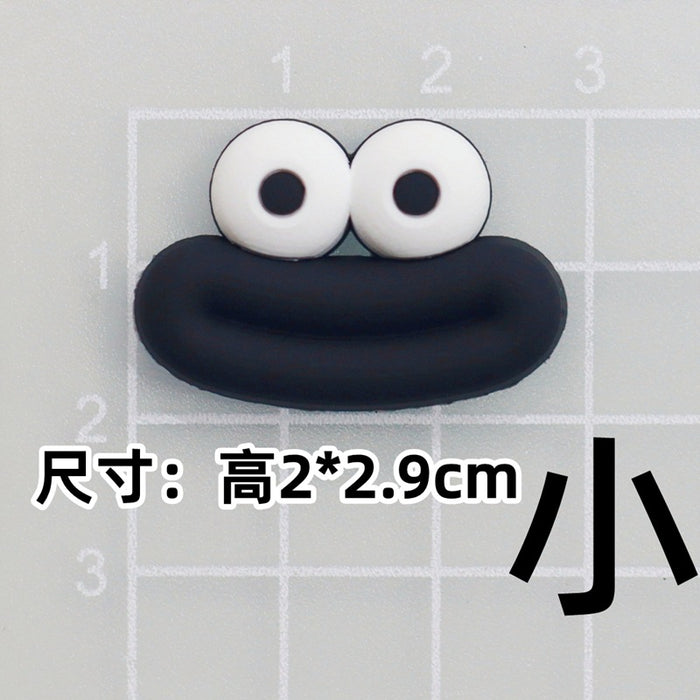 Wholesale 5pcs Big Small size cartoon sausage mouth eyes charger protective cover plush toy hairpin phone case accessories