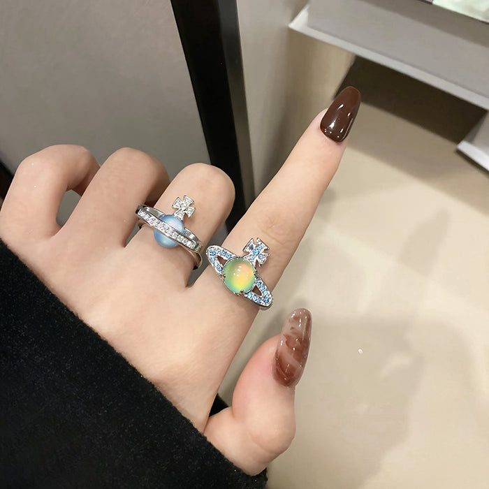 Wholesale European and American fashionable open mouth ring versatile, niche design, high-end and personalized temperament ring