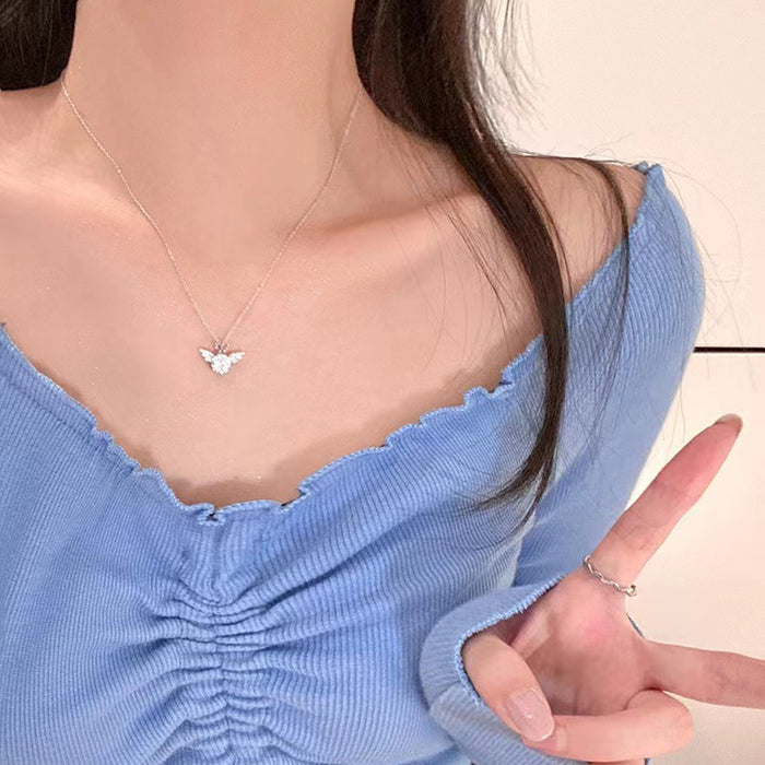 Wholesale Angel Crown Necklace, Light Luxury Neck Chain, niche design, temperament, collarbone chain