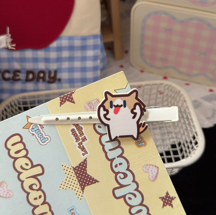 Wholesale Cute Cat Cartoon Long Duckbill Hair Clip Acrylic Sweet Girl Hair Accessory Everyday Styling Boutique Resale