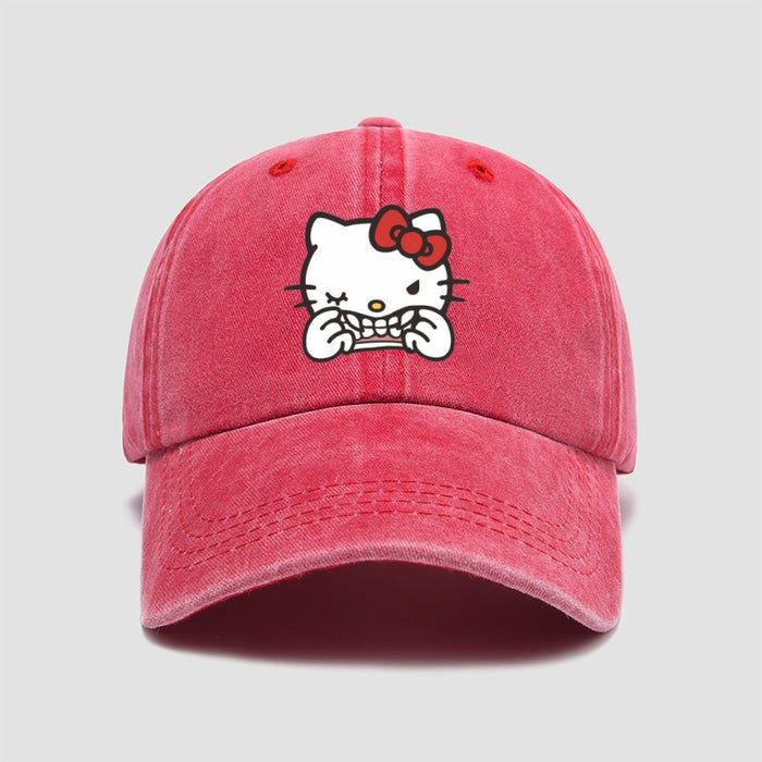 Wholesale Washed cotton printed hat for vintage baseball cap, soft top sun hat