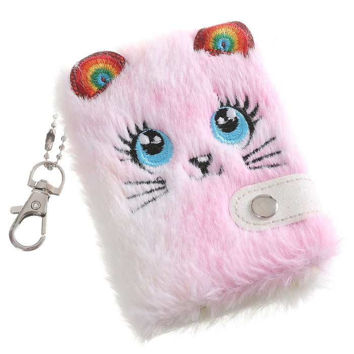 Wholesale Cartoon Plush Notebook Cute Cat Design Kids Writing Diary Gift MOQ≥2
