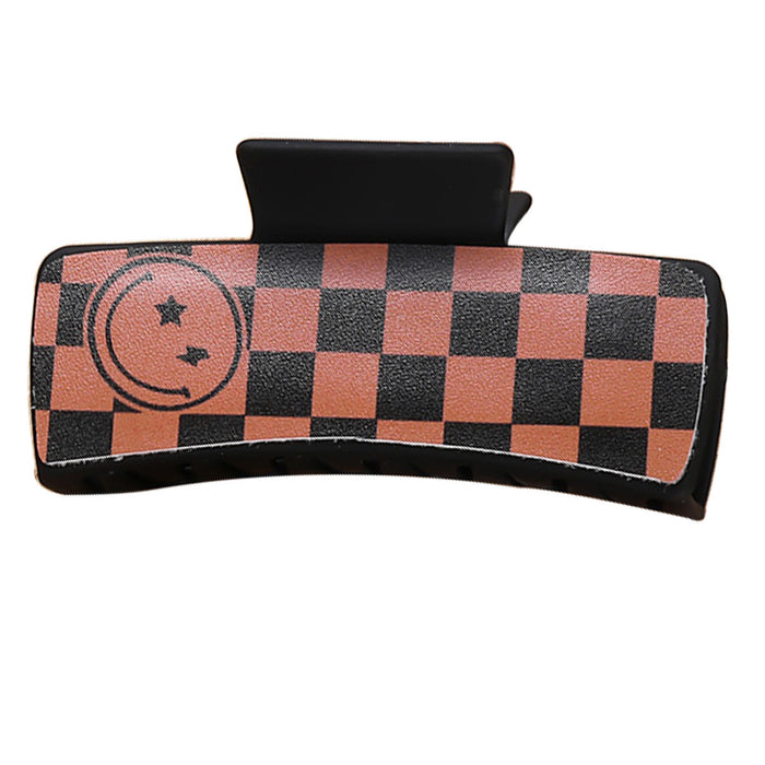 Wholesale red black chessboard square Hair Clips