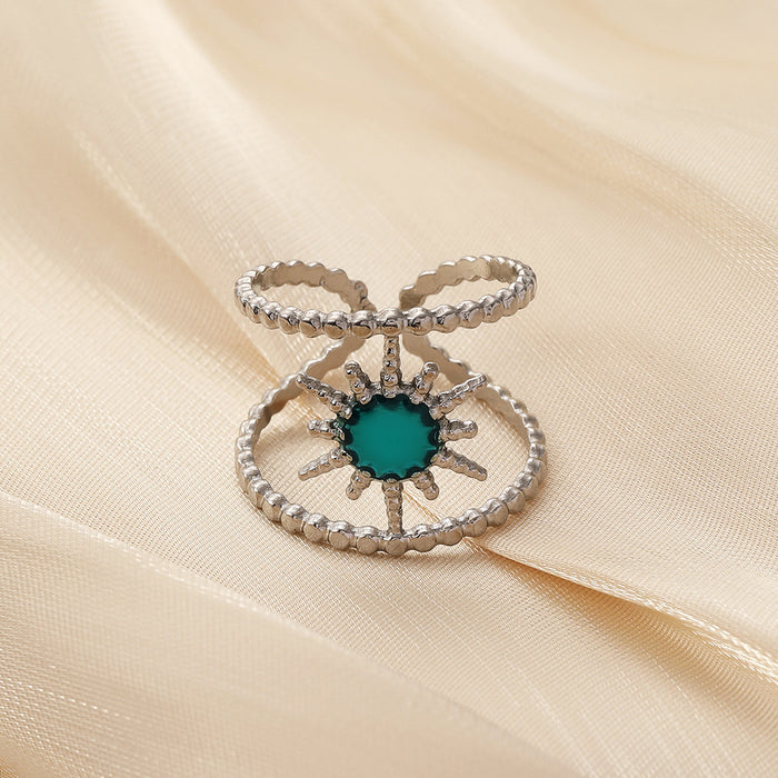 Wholesale Fashionable, simple, personalized, niche design, high-end stainless steel open oil dripping ring