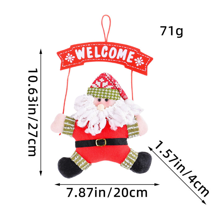 Wholesale Christmas Decorations Cute Christmas Tree Three-Dimensional Pendant Door Sign  Snowman Wooden