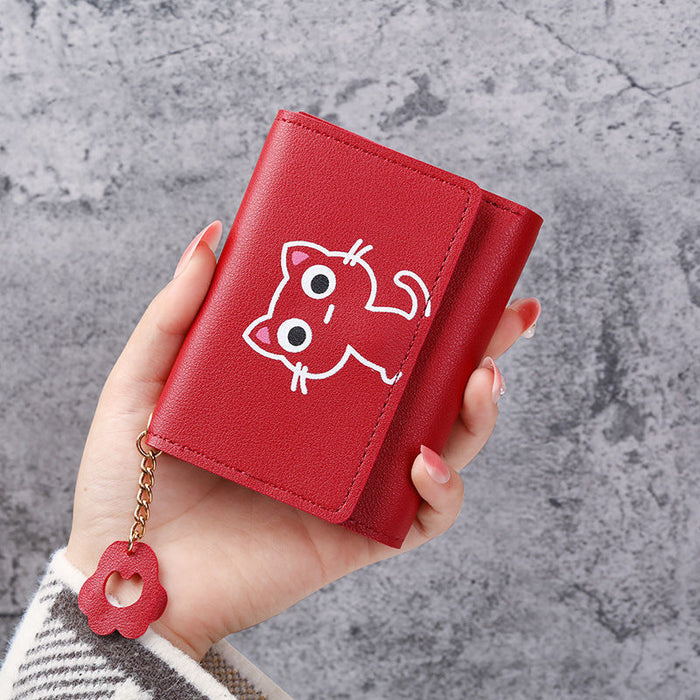 Wholesale Ancient Style Han Element Short Wallet in Pink PU - Multifunctional Card Holder Fashion Accessory