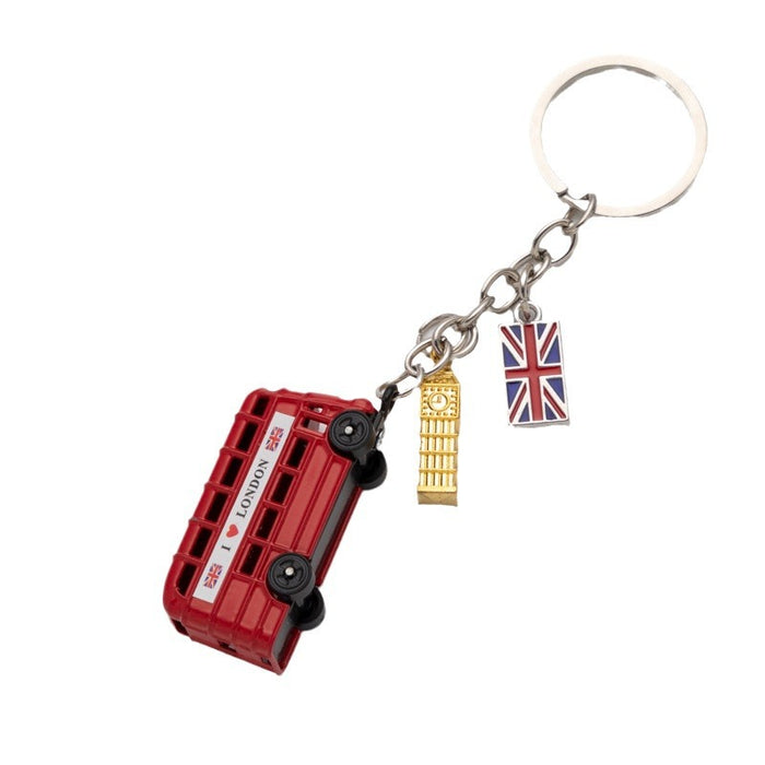 Wholesale  Keychain Cartoon  Double-decker bus  Cute Keychain