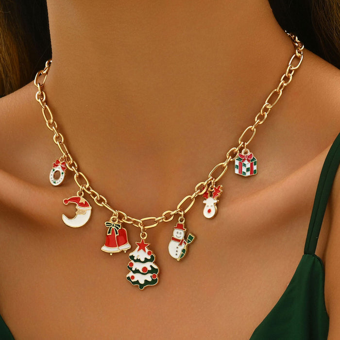 Wholesale Christmas Snowman Clavicle Necklace