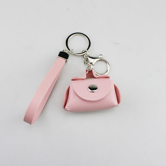 Wholesale Chic PU Leather Coin Purse Keychain Alloy Car Key Accessory For DIY Jewelry Craft