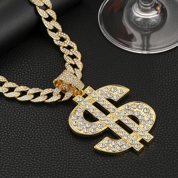 Wholesale Full Diamond Pendant Alloy Men's Necklace JDC-NE-QingR012