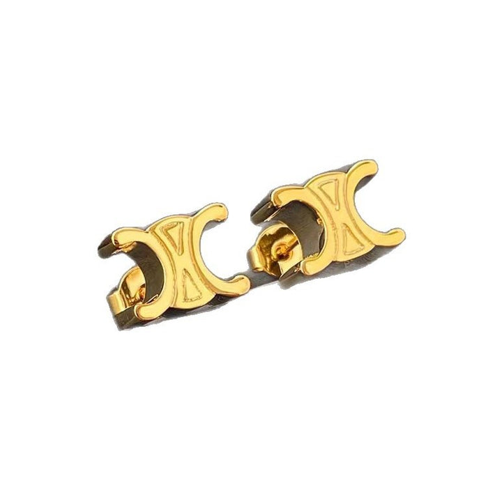 Wholesale Small copper-plated metal earrings with S925 silver posts