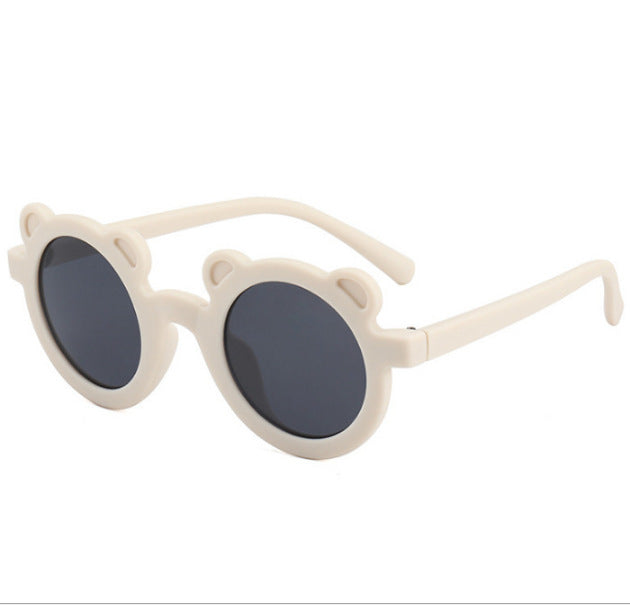 Wholesale Baby sunglasses matte children's sunglasses trendy round frame retro mocha mirror
