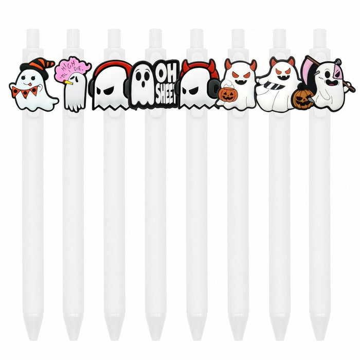 Wholesale  Ghost Polka Dot PVC Soft Gel Retractable Ballpoint Pen MOQ≥10
