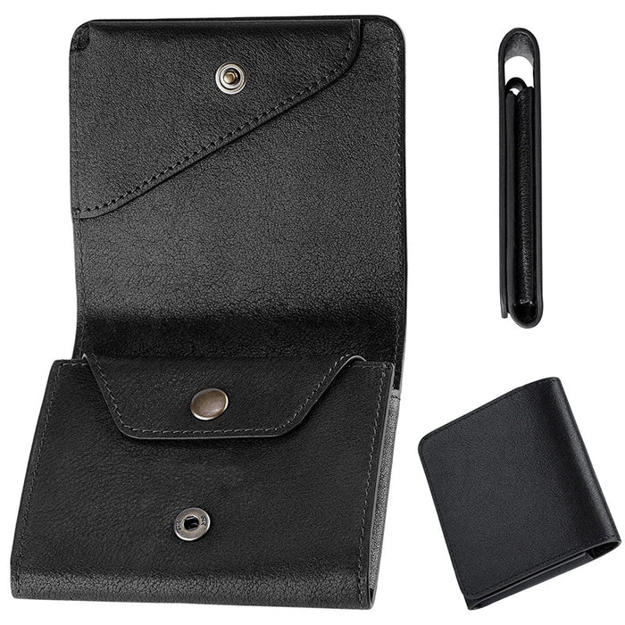 Wholesale Chic Men' s Genuine Leather Bifold Wallet Short Simple Everyday Gift