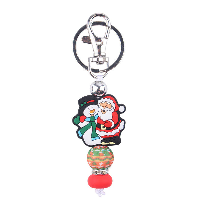 Wholesale Christmas Series Silicone Beaded Keychain JDC-KC-GuangTian028