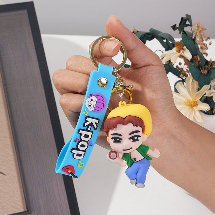 Wholesale Trendy K Pop Witch Girl Group Cartoon  PVC Keychain Backpack Pendant Bag Charm For Everyday Styling