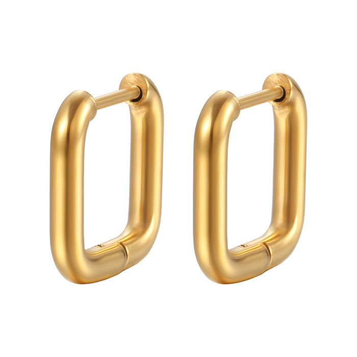 Wholesale geometric shaped ear buckle titanium steel earrings