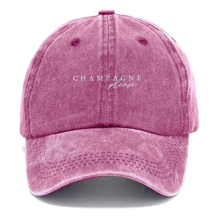 Wholesale Champagne Please Letter Print Distressed Baseball Cap Fashion Accessory Boutique Gift For Summer