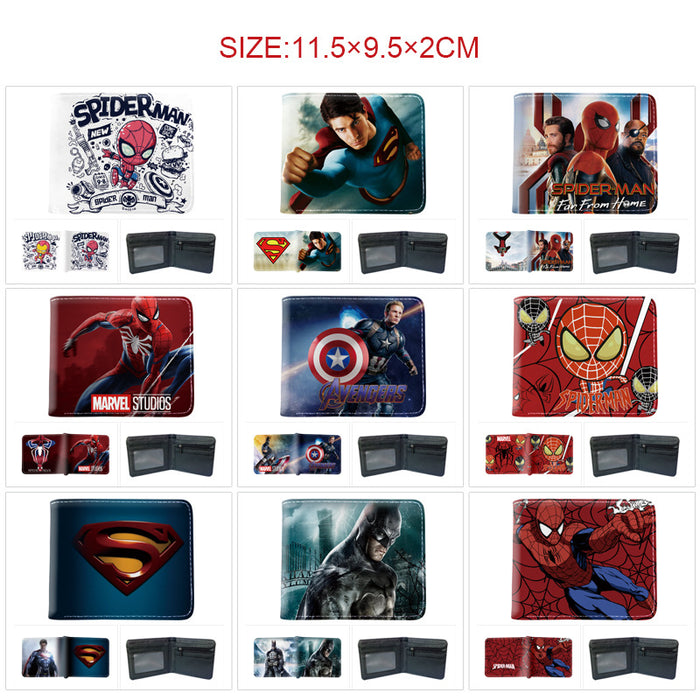 Wholesale PU Leather Anime Superhero Cartoon Bifold Wallet Stylish Everyday Gift For Students
