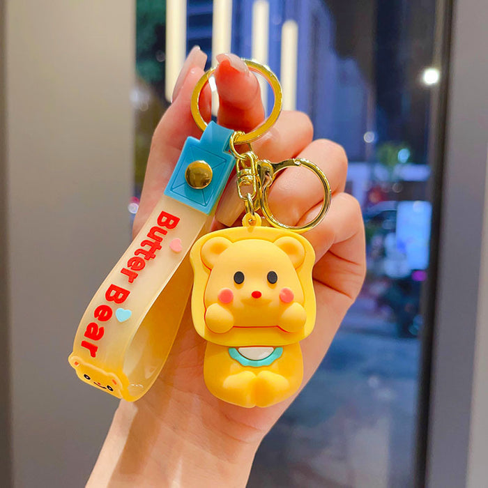 Wholesale   Bear Keychain Cute Silicone  Bear Pendant Cartoon Bag Hanging