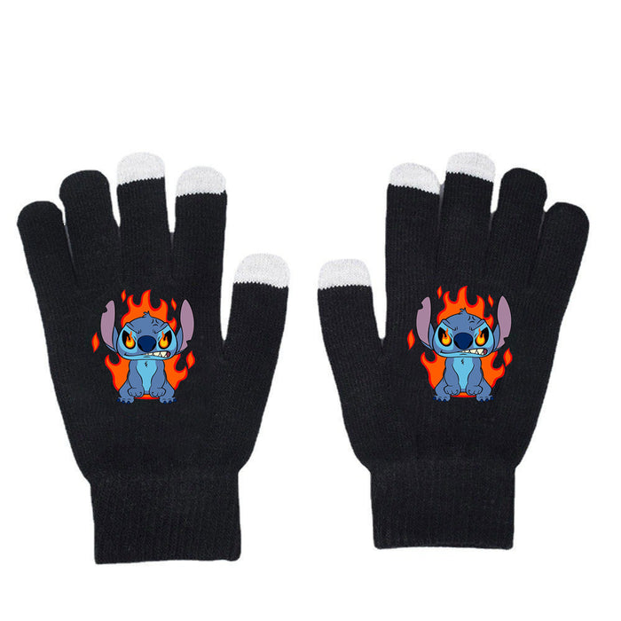 Wholesale Warm Touch Screen Solid Color Printed Knitted Gloves JDC-GS-JR001