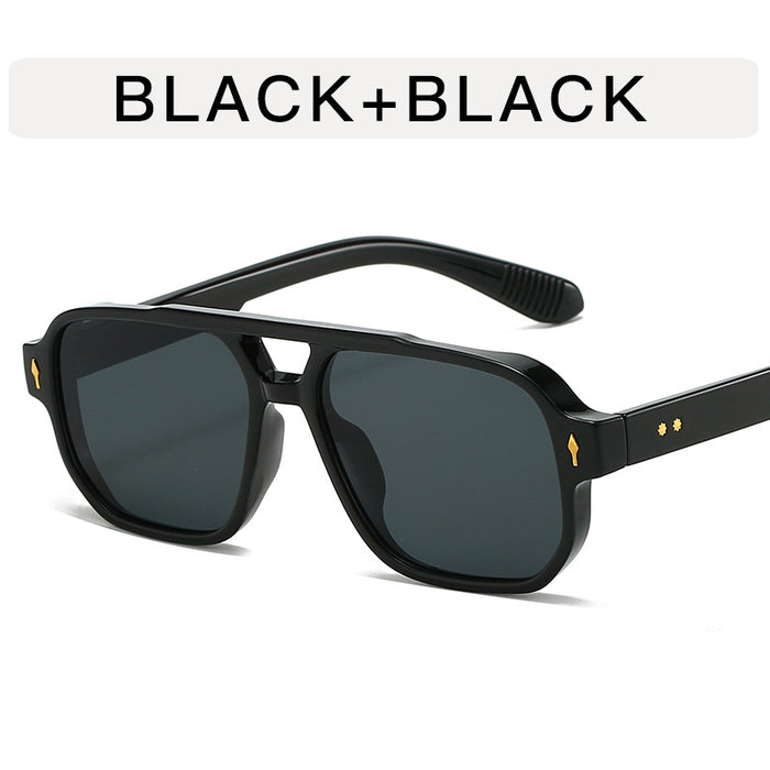 Wholesale Double beam sunglasses, personalized arrow shaped sunglasses, large frame sunglasses, sunscreen, fashionable and high-end glasses