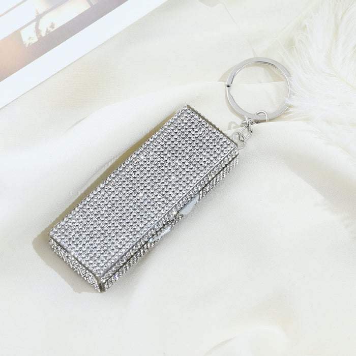 Wholesale Diamond-studded Aluminum Alloy Small Medicine Box Keychain JDC-KC-ZY018