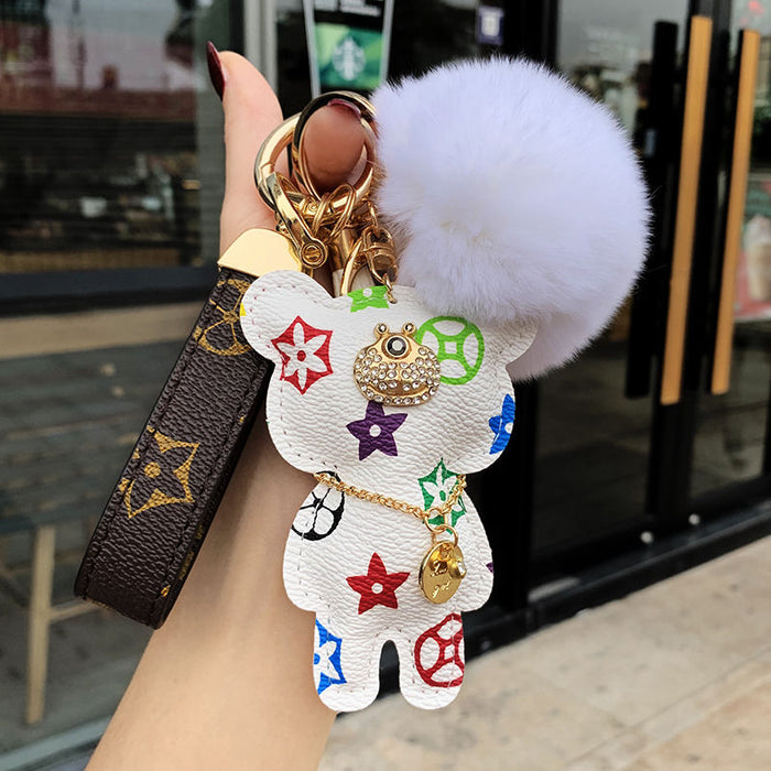 Wholesale PU Bear Keychain JDC-KC-ZhengY001