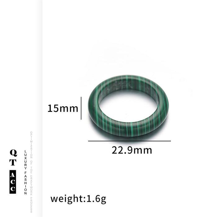 Wholesale Vintage brass gold-plated zircon agate titanium steel ring fashionable autumn and winter