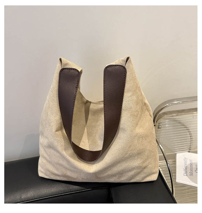 Wholesale Large Capacity Casual Fashion Suede Shoulder Tote Bag JDC-SD-HT014