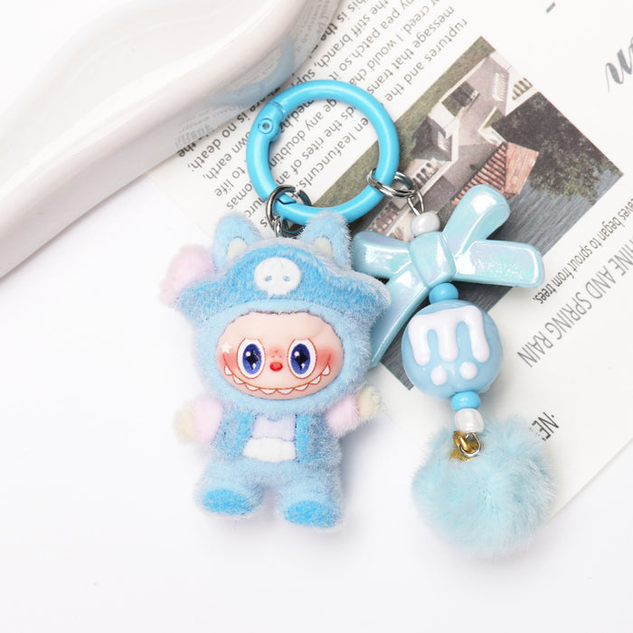 Wholesale Cute Resin Cartoon Flocked Keychain