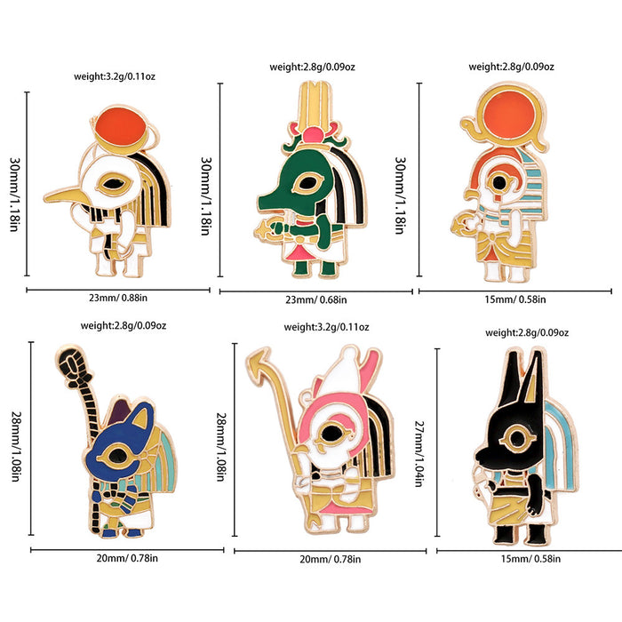 Wholesale Metal Electroplated Cartoon Egyptian Pharaoh Brooch Unisex Retro Pin Fashion Accessory For Bags Clothing Gifts