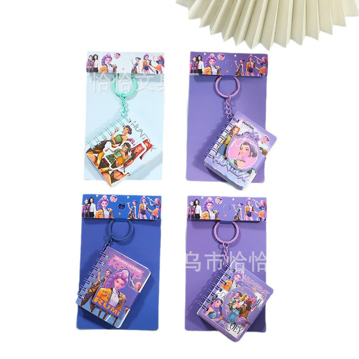 Wholesale 2pcs Cartoon Girl Group Pendant Coil Notebook Cartoon Creative Keychain