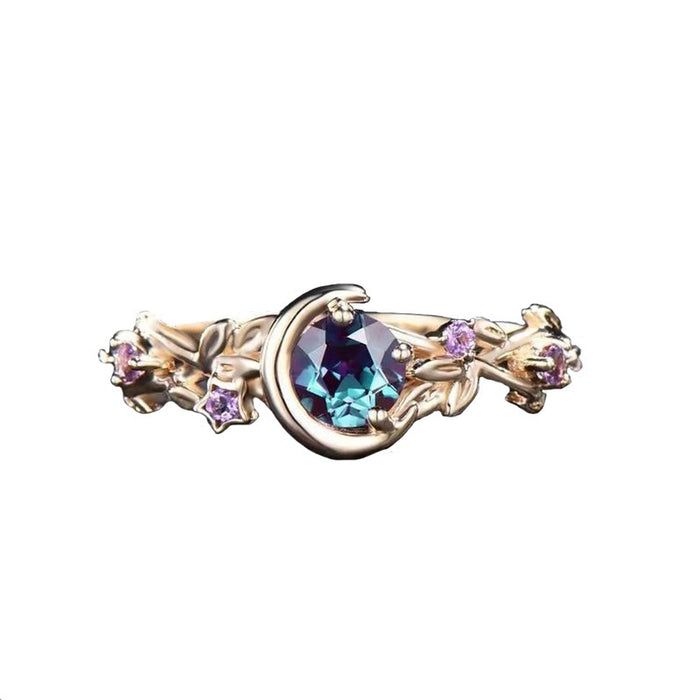 Wholesale Colorful Zircon Crystal Women's Fashion Handmade Silver Gold Ring