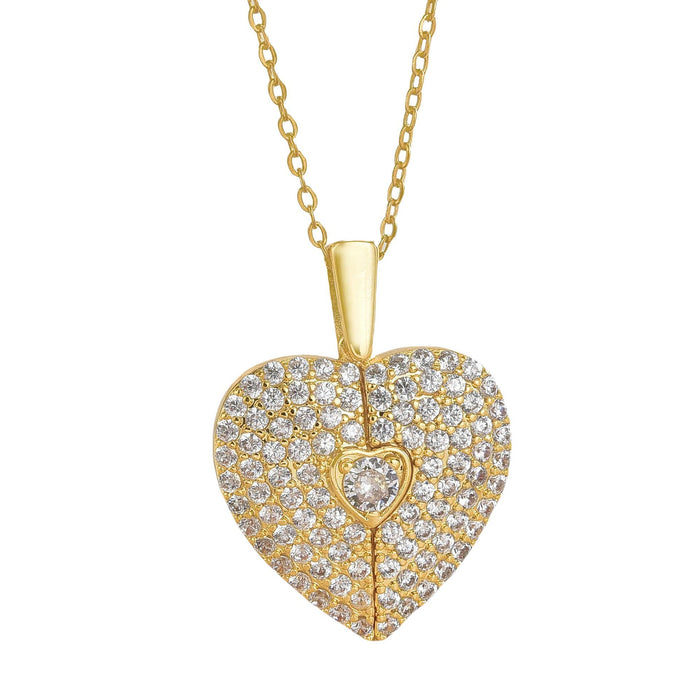 Wholesale Heart-shaped opening and closing titanium steel necklace