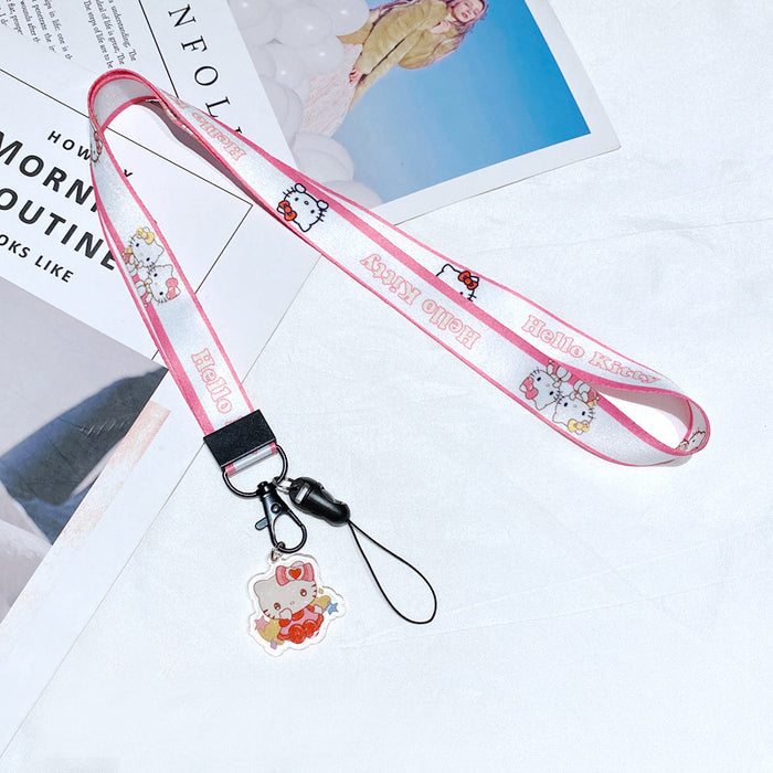 Wholesale Polyester Cartoon Printed Long Hanging Rope Keychain JDC-KC-Gongz056