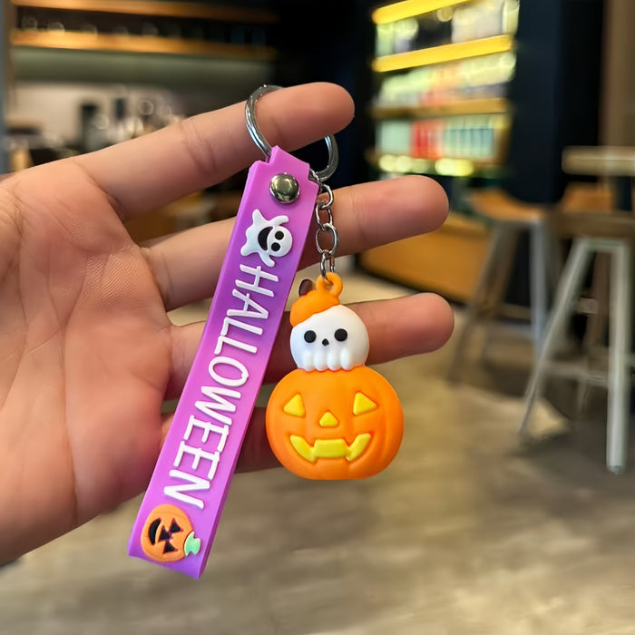 Wholesale PVC Pumpkin Ghost Keychain Spooky Car Key Accessory Party Gift