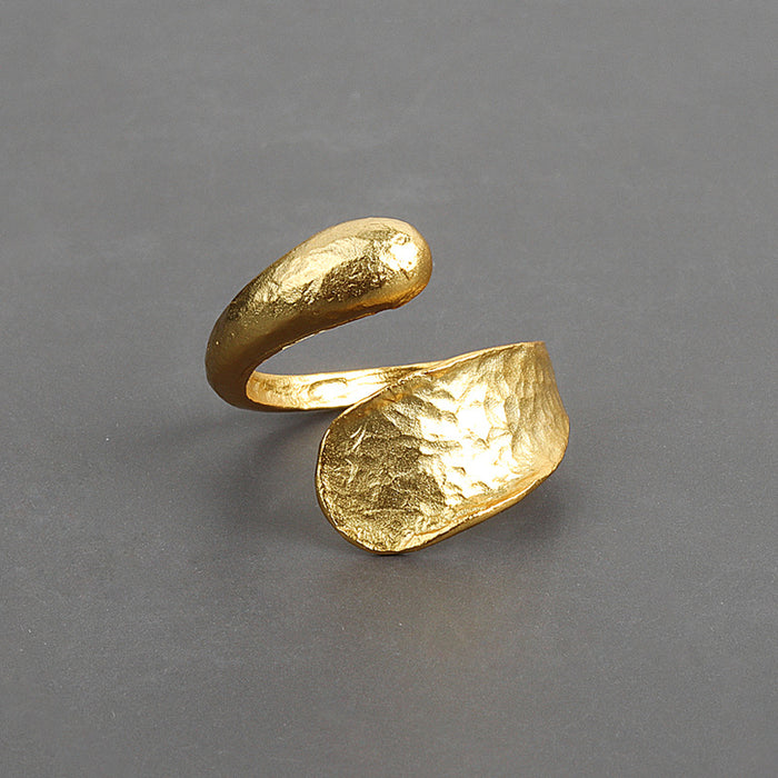 Wholesale Copper Electroplated Irregular Water Drop Open Ring For Women Trendy Fashion Jewelry Accessory