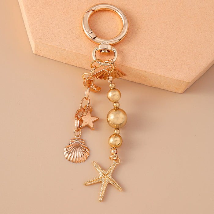 Wholesale Pearl beaded heart key ring backpack charm