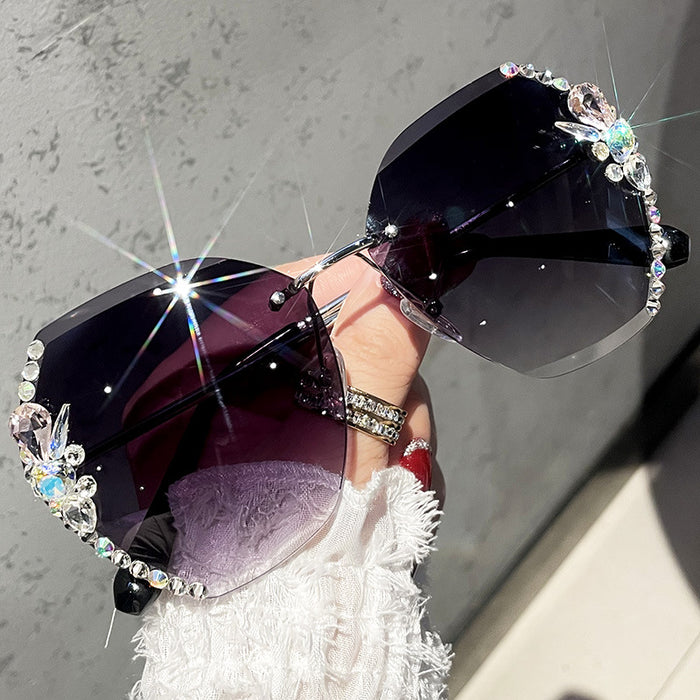 Wholesale Diamond-encrusted Frameless PC Sunglasses JDC-SG-MNY002