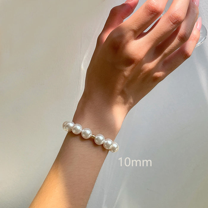 Wholesale Pearl Bracelet Round Bead Elastic Rope Bracelet for Women