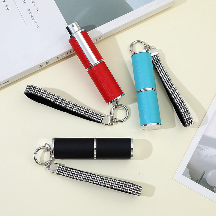 Wholesale Perfume Bottle Leather 8ml Twist Press Keychain JDC-KC-ZY040