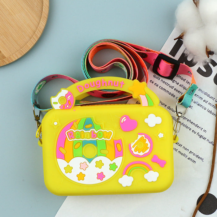 Wholesale Cute Silicone Crossbody Bag Cartoon Design Macaron Color Coin Purse MOQ≥10
