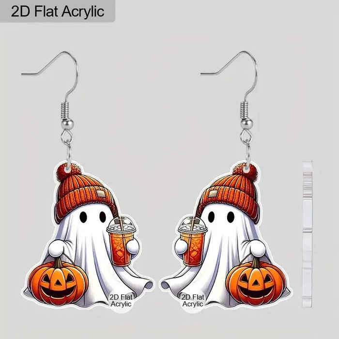 Wholesale Trendy  Pumpkin Ghost Acrylic Earrings Fashion Accessory MOQ≥2