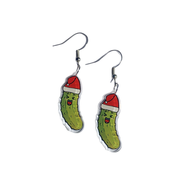 Wholesale Christmas acrylic earrings cute funny vegetable double-sided cucumber fun cartoon creative earrings