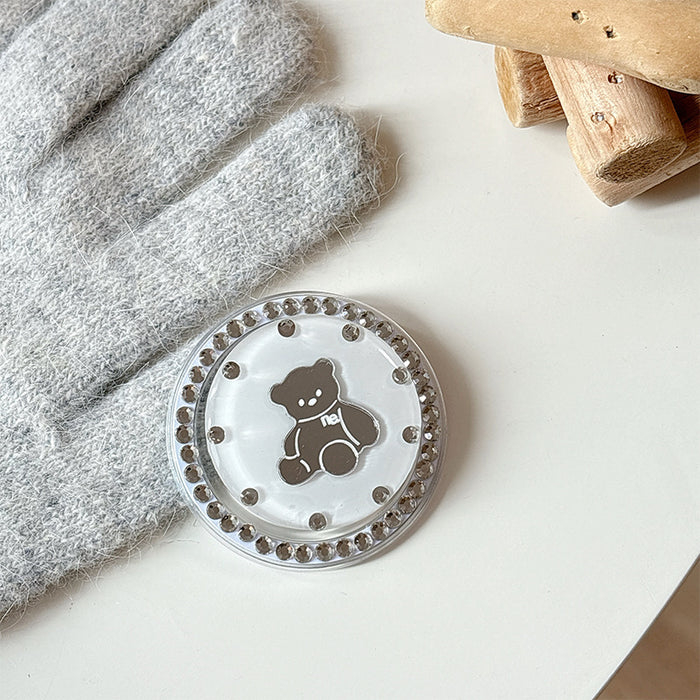 Wholesale Bear-Shaped Mirror Phone Holder with Rhinestones